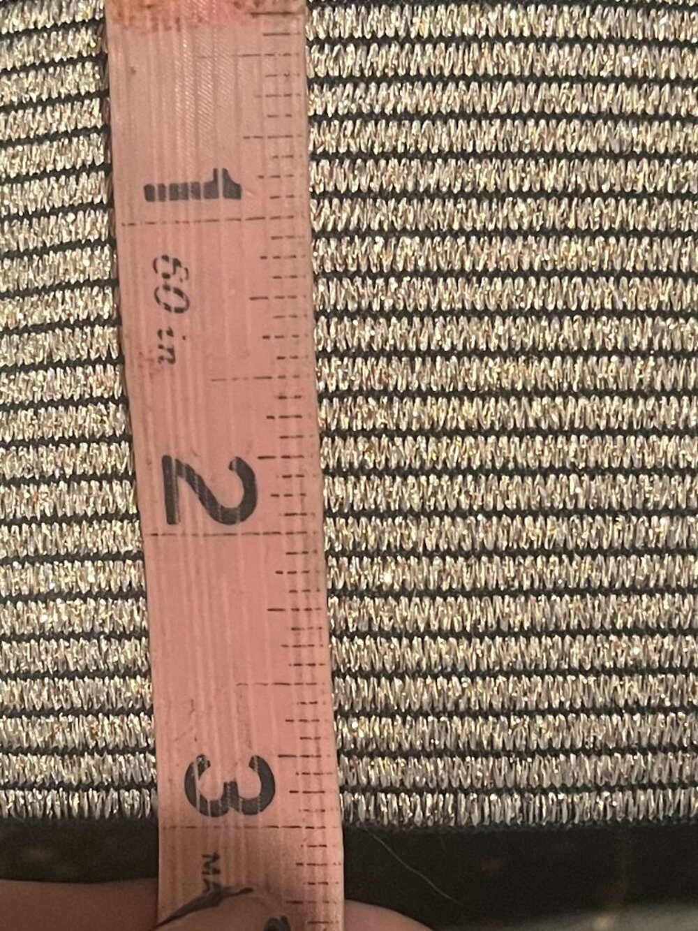 3" Lurex stripe elastic. 2 yards